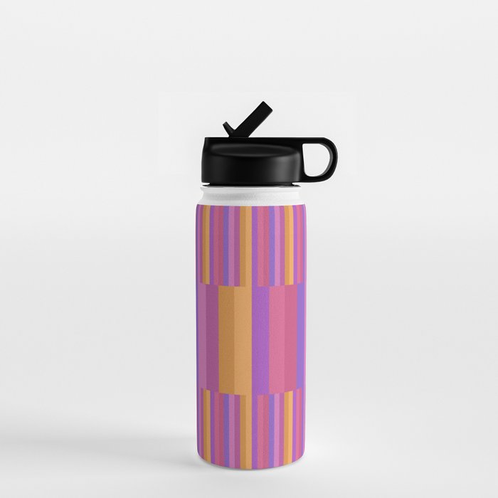Mixed Stripes Pattern IV Colorful 90s Water Bottle Gallery Image 1
