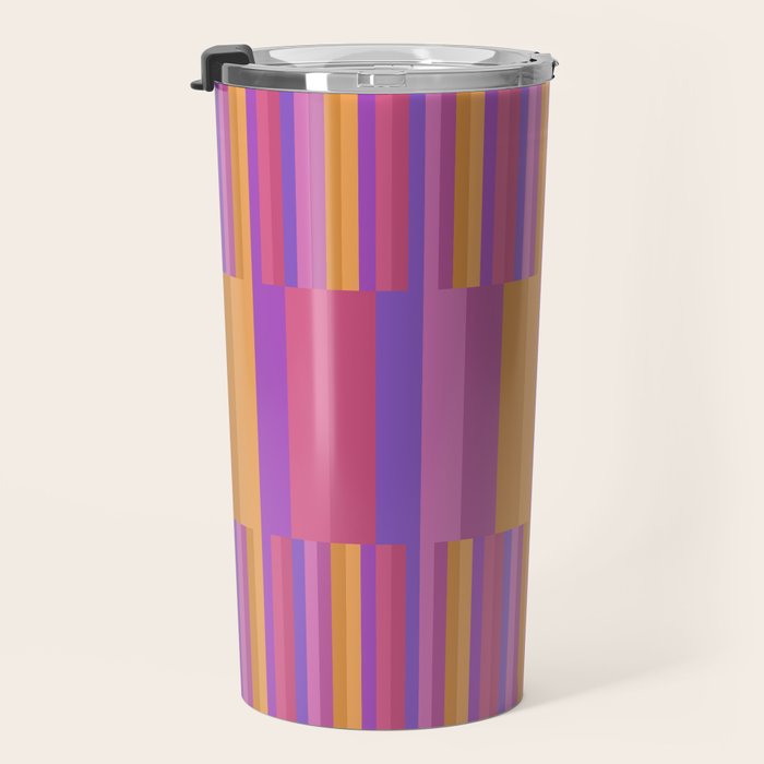 Mixed Stripes Pattern IV Colorful 90s Travel Mug Gallery Image 3