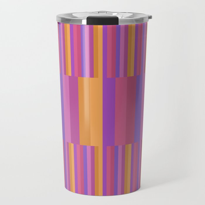 Mixed Stripes Pattern IV Colorful 90s Travel Mug Gallery Image 1