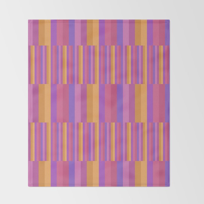 Mixed Stripes Pattern IV Colorful 90s Throw Blanket Gallery Image 2