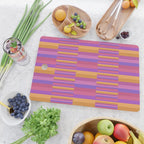 Mixed Stripes Pattern IV Colorful 90s Cutting Board Gallery Image 2
