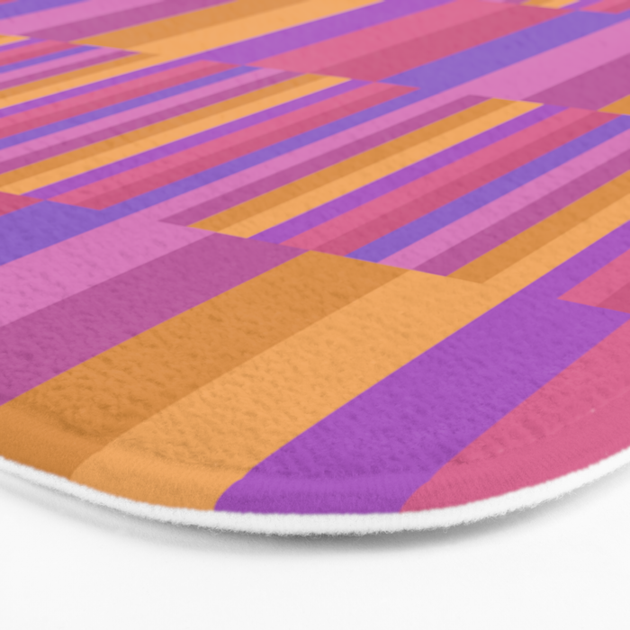 Mixed Stripes Pattern IV Colorful 90s Bath Mat Gallery Image 3