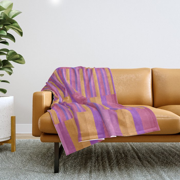 Mixed Stripes Pattern IV Colorful 90s Throw Blanket Gallery Image 1