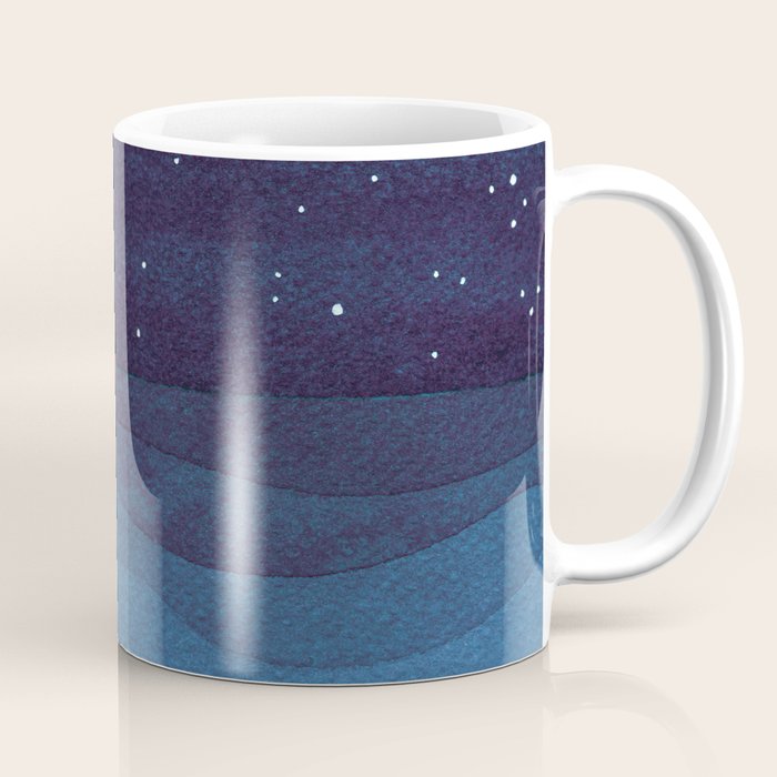 Boy with paper boats, blue Coffee Mug Gallery Image 1