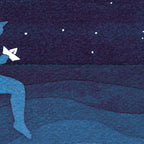 Boy with paper boats, blue Coffee Mug Gallery Image 2