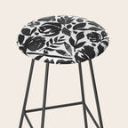 Simple black and white flower garden Stool Gallery Image 2