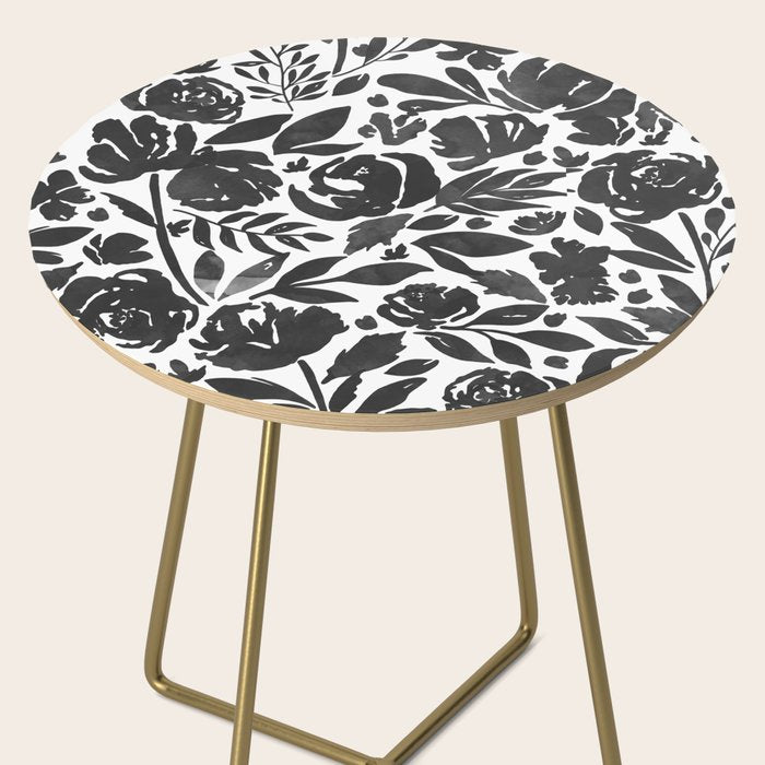Simple black and white flower garden Side Table Gallery Image 2