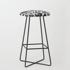 Simple black and white flower garden Stool Gallery Image 1