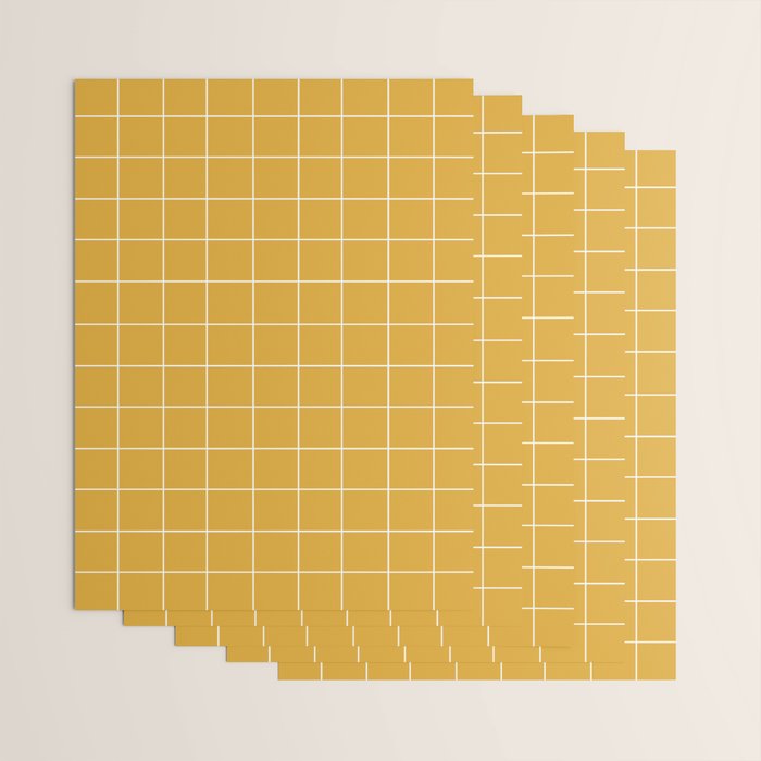 Grid (Mustard Yellow) Wrapping Paper Gallery Image 3