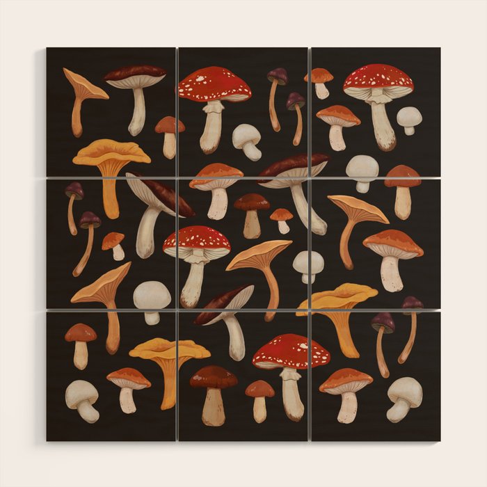 Mushroom Medley Wood Wall Art Gallery Image 1