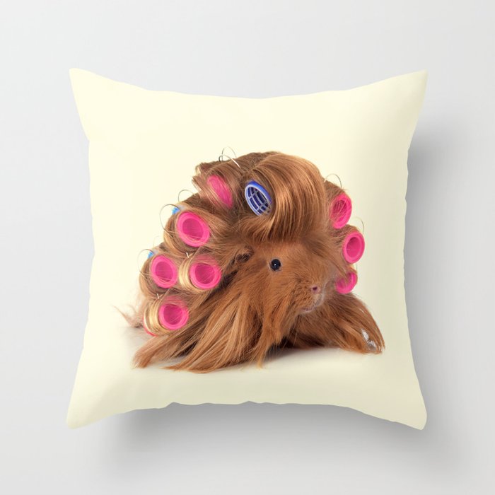 CURLY GUINEA PIG Throw Pillow Gallery Image 6