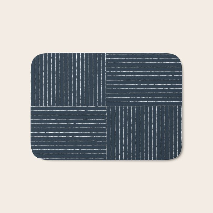 Lines III (Annapolis Blue) Bath Mat Gallery Image 1