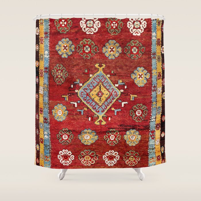 Çal Yatak 19th Century Southwest Anatolian Rug Shower Curtain Gallery Image 1