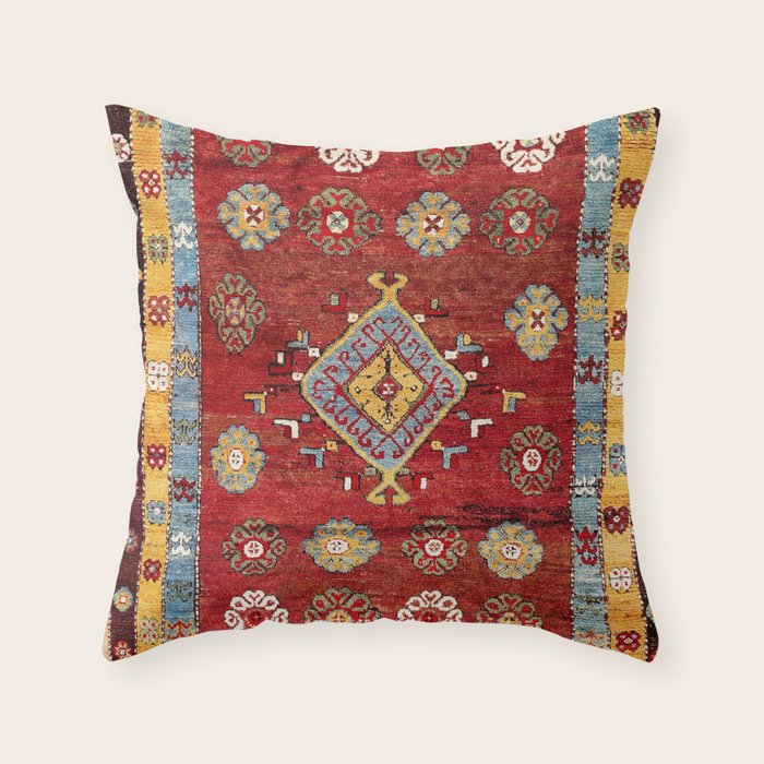Çal Yatak 19th Century Southwest Anatolian Rug Throw Pillow Gallery Image 1