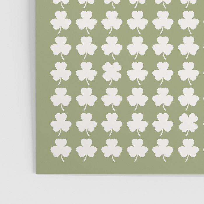 Clovers XXVIII Natural Green Botanical Pattern Poster Gallery Image 3