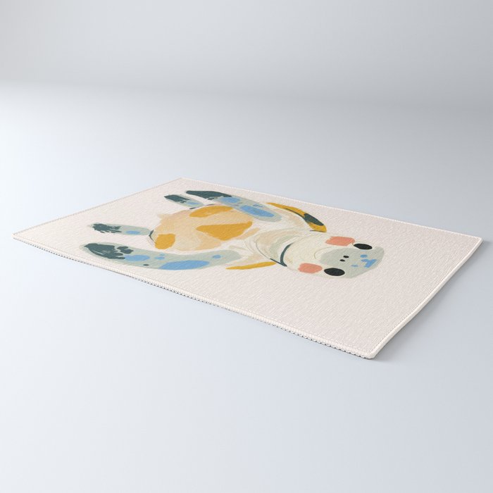 Smiling Sea Turtle Soft Pastel Nursery Animal Rug Gallery Image 3