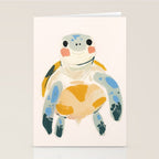Smiling Sea Turtle Soft Pastel Nursery Animal Stationery Card Gallery Image 2