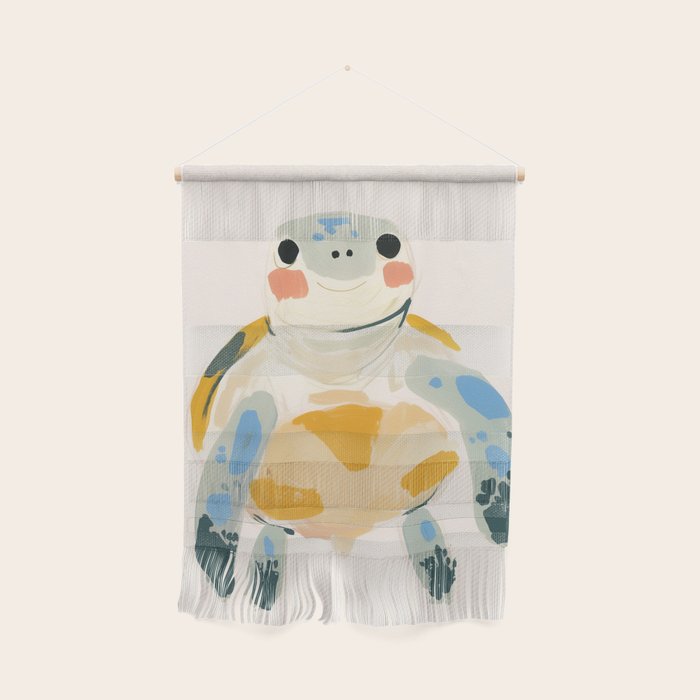 Smiling Sea Turtle Soft Pastel Nursery Animal Wall Hanging Gallery Image 1