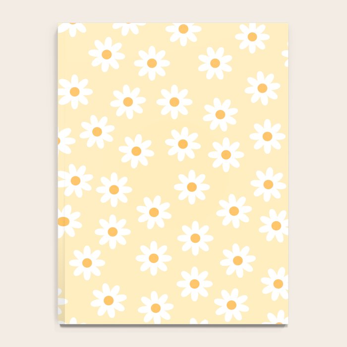 White Daisies Yellow Pattern Notebook Gallery Image 4