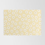 White Daisies Yellow Pattern Rug Gallery Image 2