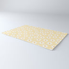 White Daisies Yellow Pattern Rug Gallery Image 3