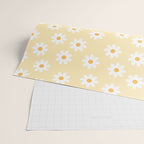 White Daisies Yellow Pattern Wrapping Paper Gallery Image 2