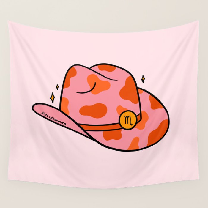 Scorpio Cowboy Hat Wall Tapestry Gallery Image 1