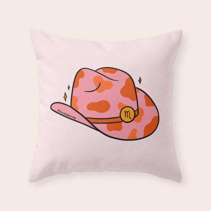 Scorpio Cowboy Hat Throw Pillow Gallery Image 1