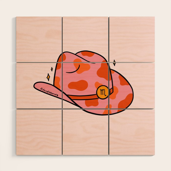 Scorpio Cowboy Hat Wood Wall Art Gallery Image 1