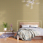 Retro checkered flower art pattern Wallpaper Gallery Image 3