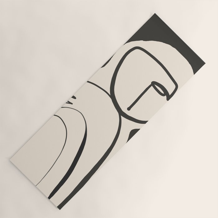 Lady Portrait Abstract Minimal  Line Art Yoga Mat Gallery Image 1