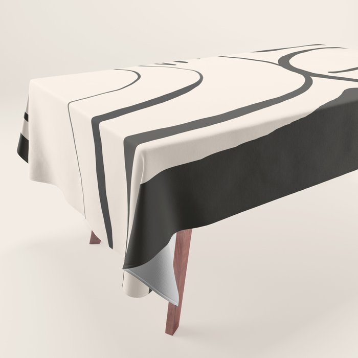 Lady Portrait Abstract Minimal  Line Art Tablecloth Gallery Image 1