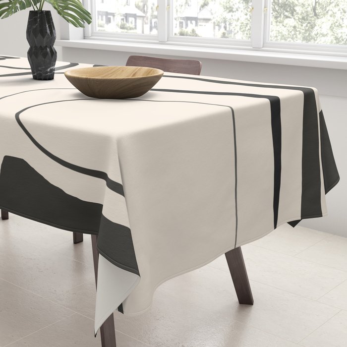 Lady Portrait Abstract Minimal  Line Art Tablecloth Gallery Image 3