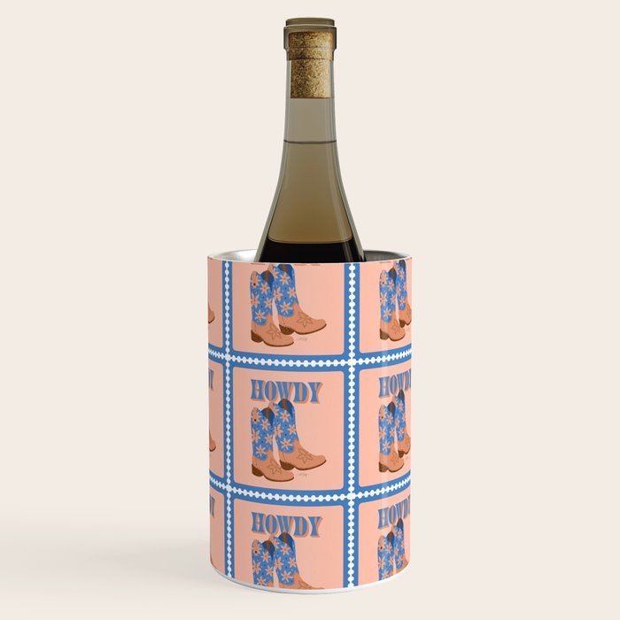 Howdy Cowgirl - Blue & Peach Wine Chiller Gallery Image 3