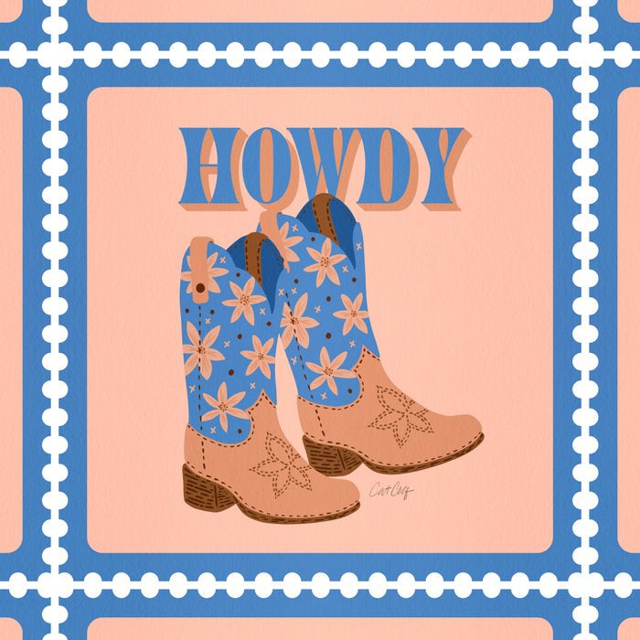 Howdy Cowgirl - Blue & Peach Coffee Mug Gallery Image 2