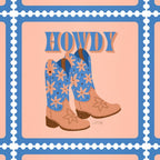 Howdy Cowgirl - Blue & Peach Coffee Mug Gallery Image 2