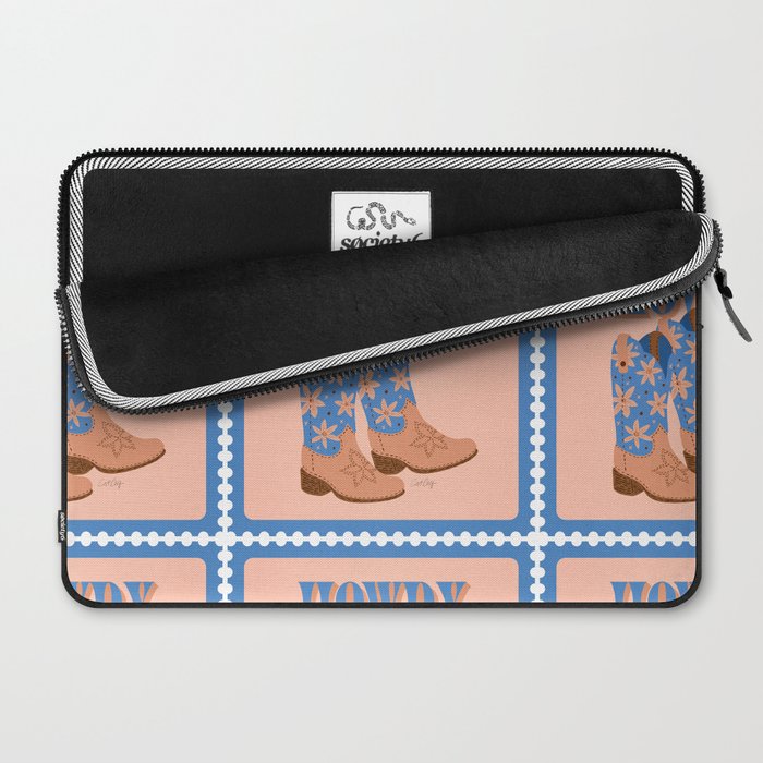 Howdy Cowgirl - Blue & Peach Laptop Sleeve Gallery Image 2