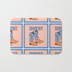 Howdy Cowgirl - Blue & Peach Bath Mat Gallery Image 1