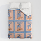 Howdy Cowgirl - Blue & Peach Duvet Cover Gallery Image 6