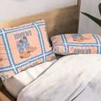 Howdy Cowgirl - Blue & Peach Pillow Sham Gallery Image 2