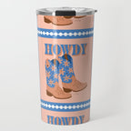 Howdy Cowgirl - Blue & Peach Travel Mug Gallery Image 1