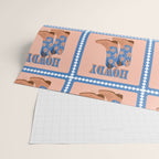 Howdy Cowgirl - Blue & Peach Wrapping Paper Gallery Image 2