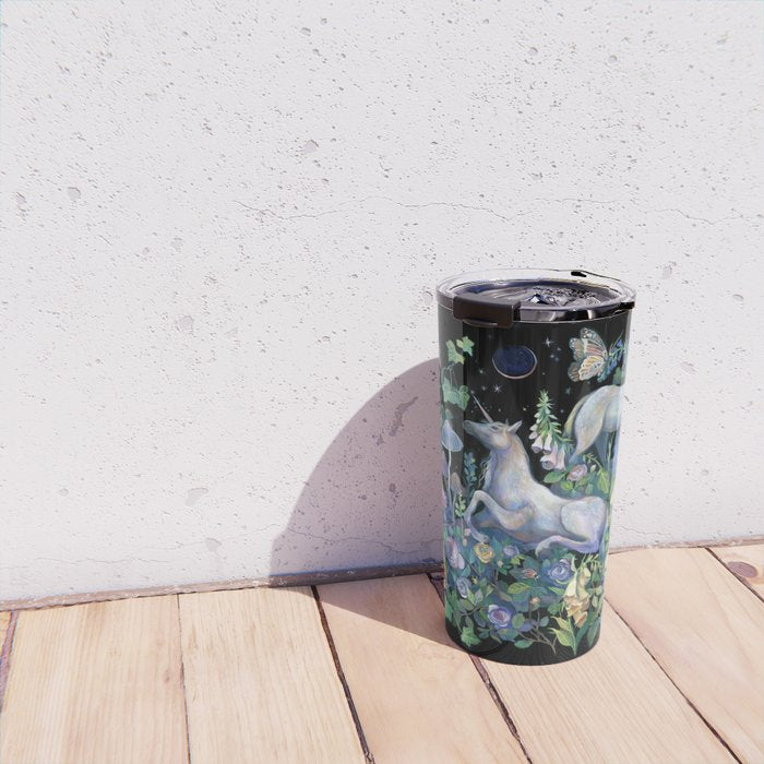 Unicorns Magical Rose Garden Travel Mug Gallery Image 4