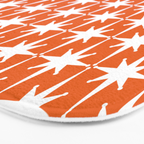 Atomic Age Retro Mid-century Modern Pattern in White and Orange Bath Mat Gallery Image 3