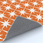 Atomic Age Retro Mid-century Modern Pattern in White and Orange Rug Gallery Image 4