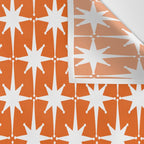 Atomic Age Retro Mid-century Modern Pattern in White and Orange Wall Tapestry Gallery Image 3