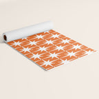 Atomic Age Retro Mid-century Modern Pattern in White and Orange Yoga Mat Gallery Image 2
