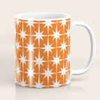 Atomic Age Retro Mid-century Modern Pattern in White and Orange Coffee Mug Gallery Image 1