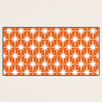 Atomic Age Retro Mid-century Modern Pattern in White and Orange Desk Mat Gallery Image 3