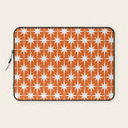 Atomic Age Retro Mid-century Modern Pattern in White and Orange Laptop Sleeve Gallery Image 1